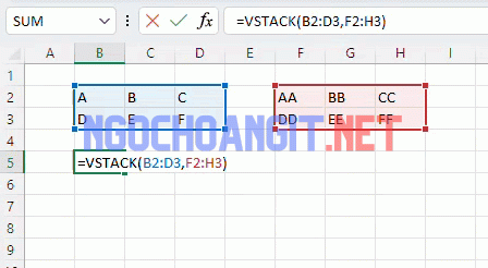 Vstack hstack